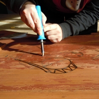 Burning into the wood